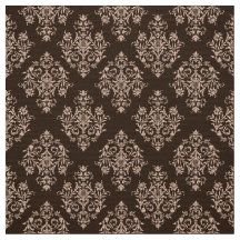 Ornate Baroque brown Damask pattern fabric