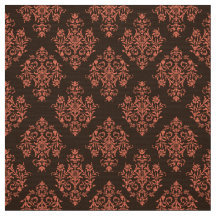 Ornate Baroque brown Damask pattern fabric
