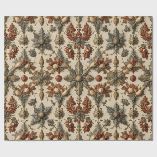 Ornate Baroque Christmas Pattern Wrapping Paper