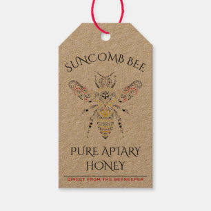 Ornate Bee Custom Honey Logo Gift Tags
