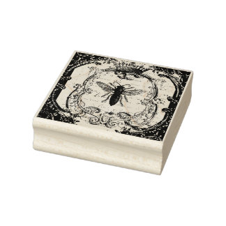 Ornate Bee Stamp, Mixed Medial Altered Art Rubber Stamp