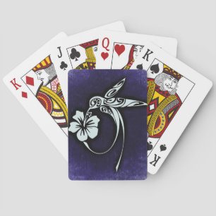 Ornate Bird on Deep Blue Playing Cards