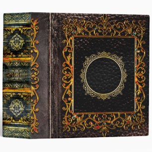 Ornate Black and Fiery Gold Bejeweled Binder