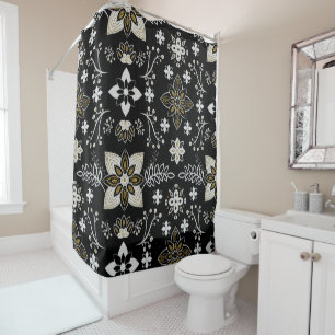 Ornate black and white floral pattern 