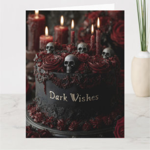 Ornate Black Gothic Celebration Cake Card