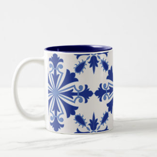 Ornate Bloom Two-Tone Coffee Mug