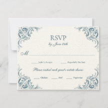 Ornate Blue Baroque Borders Meal Choice