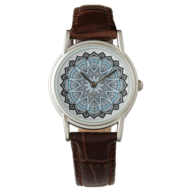 Ornate Blue Mandala Watch (Front)