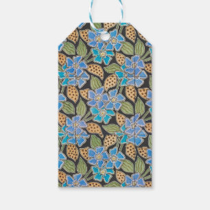 Ornate Blue Periwinkle Floral Classic Art Nouveau Gift Tags