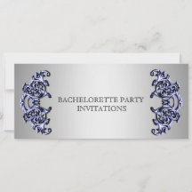 Ornate blue silver swirl Bachelorette party