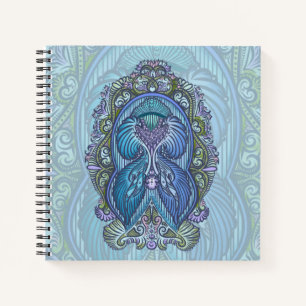 Ornate Blue & Teal Mandala Design Notebook