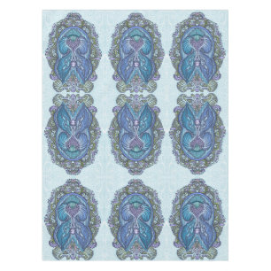 Ornate Blue & Teal Mandala Design Tablecloth