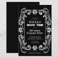 Ornate Border Budget Halloween Invitations