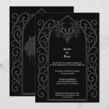 Ornate border Gothic wedding Invitation