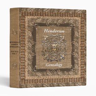 Ornate Brown Antique Genealogy Album Binder