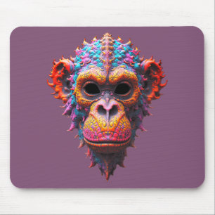 Ornate Chimp Mask Mouse Pad
