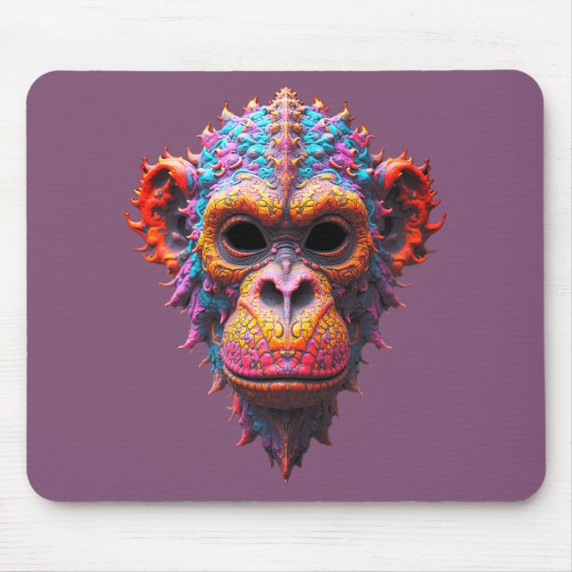 Ornate Chimp Mask Mouse Pad (Front)