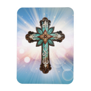 Ornate Christian Cross Magnet