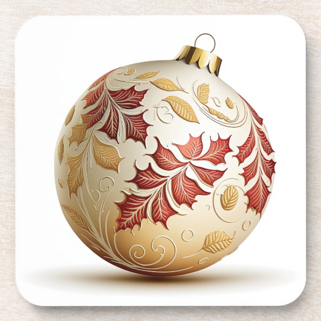 Ornate Christmas Ornament Coasters (Front)