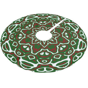 Ornate Christmas Pattern 2 Brushed Polyester Tree Skirt