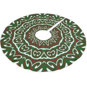 Ornate Christmas Pattern 3 Brushed Polyester Tree Skirt