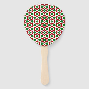 Ornate Christmas Pattern Hand Fan