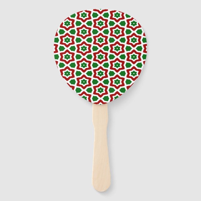 Ornate Christmas Pattern Hand Fan (Front)
