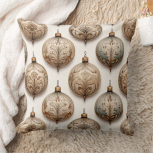 Ornate Circle Ornaments - Baroque & Quilted (1) Throw Pillow