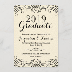 Ornate Classic Formal Graduation Announcement