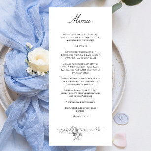 Ornate Classic French Rose Border Wedding Menu