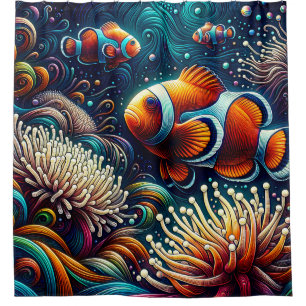 “Ornate Clownfish Coral Reef Art”