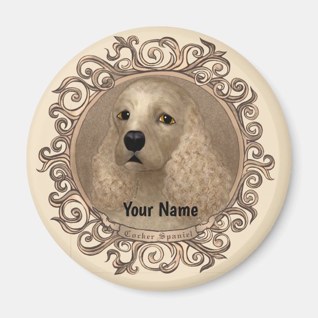 Ornate cocker spaniel  magnet (Front)
