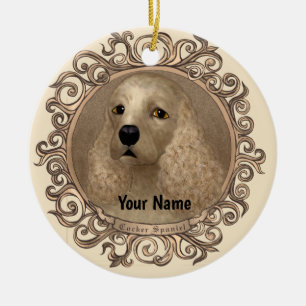Ornate cocker spaniel ornement