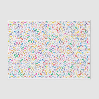 Ornate Colourful Mosaic Mandala Pattern Tissue Paper