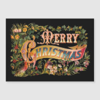 Ornate Colourful Vintage Merry Christmas Typograph
