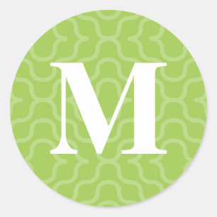 Ornate Contemporary Monogram - Letter M Classic Round Sticker