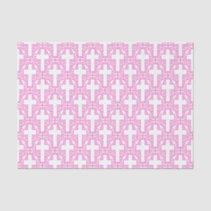 Ornate Cross 06 Pink-TISSUE WRAPPING PAPER