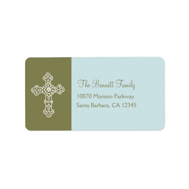 Ornate Cross Address Label (Front)