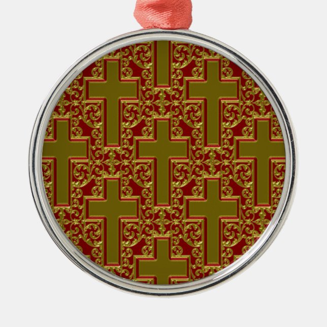 Ornate Cross Metal Ornament (Front)