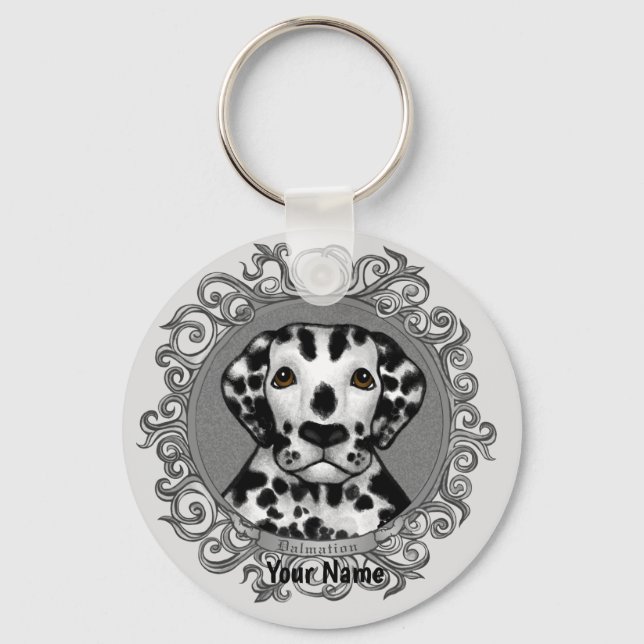 Ornate Dalmatian  Keychain (Front)