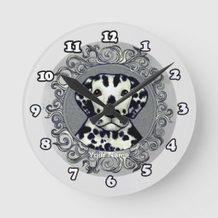 Ornate Dalmatian Round Clock