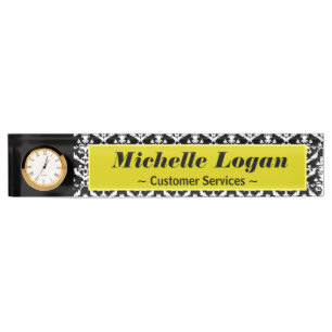 Ornate Damask Pattern Nameplate