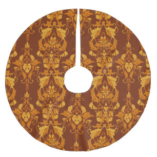 Ornate Damask: Vintage Elegant Wallpaper Brushed Polyester Tree Skirt