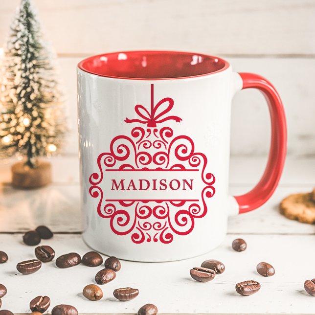 Ornate Doodle Ornament Personalized Christmas Mug (Creator Uploaded)