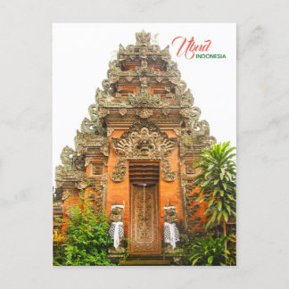 Ornate Door in Ubud, Bali, Indonesia Announcement Postcard