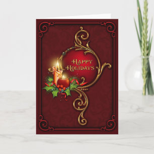 Ornate Elegant Personalized Christmas Card