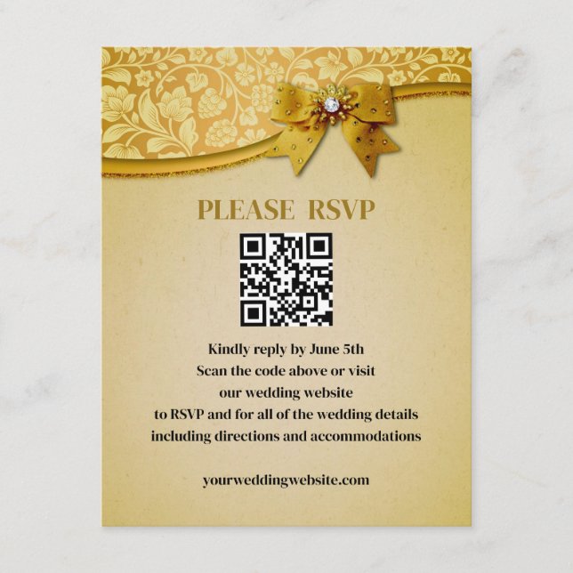 Ornate Elegant Retro Abstract Flowers and Leaves   Enclosure Card (Front)