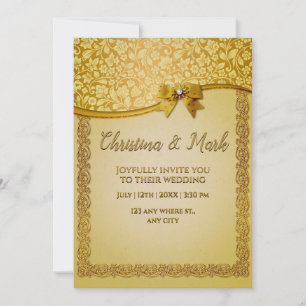 Ornate Elegant Retro Abstract Flowers and leaves   Invitation