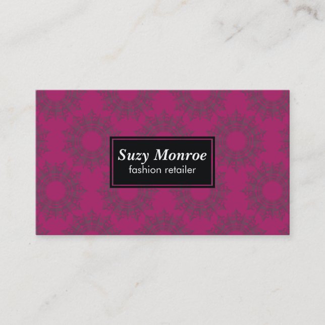 Ornate Elements (magenta) Business Card (Front)