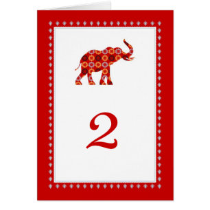 Ornate Elephants Table Card